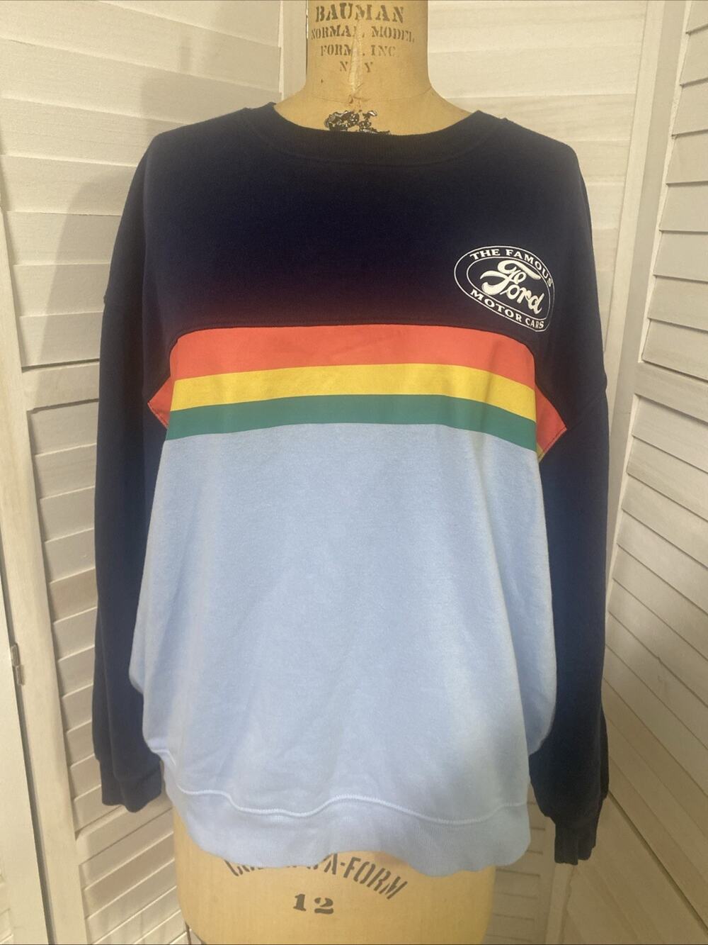 Ford Official Licensed Product Women's Hybrid Long Sleeve Sweatshirt Size XXL